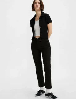501 CROP BLACK SPROUT - Straight jeans