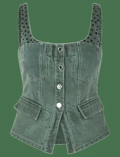 2393 Denim, Scoopneck Pockets Vest - Jeansvästar