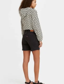 501 MID THIGH SHORT LUNAR BLAC - Jeansshorts