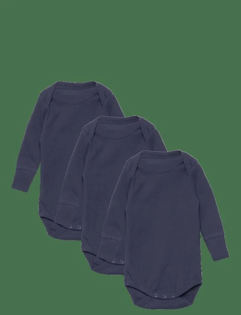 3 PACK RIB JERSEY LONG SLEEVE BODY - Långärmad body