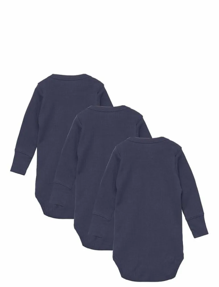 3 PACK RIB JERSEY LONG SLEEVE BODY - Långärmad body