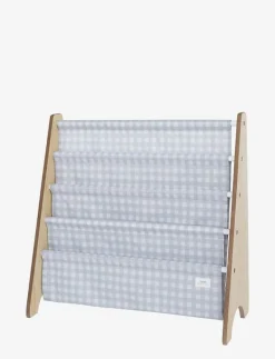 3 Sprouts Bookcase, Gingham blue - Förvaringskorgar