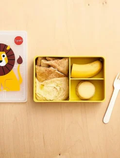 3 Sprouts Silicone Bento Food Box, Lion/Yellow - Lunchlådor