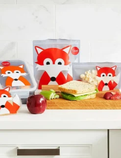 3 Sprouts Snack Bag (2 pack), Fox/Grey - Lunchlådor