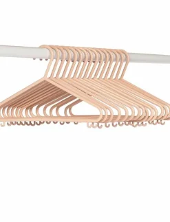 3 Sprouts Wheat straw hanger (Set of 15), Pink - Krokar och galgar