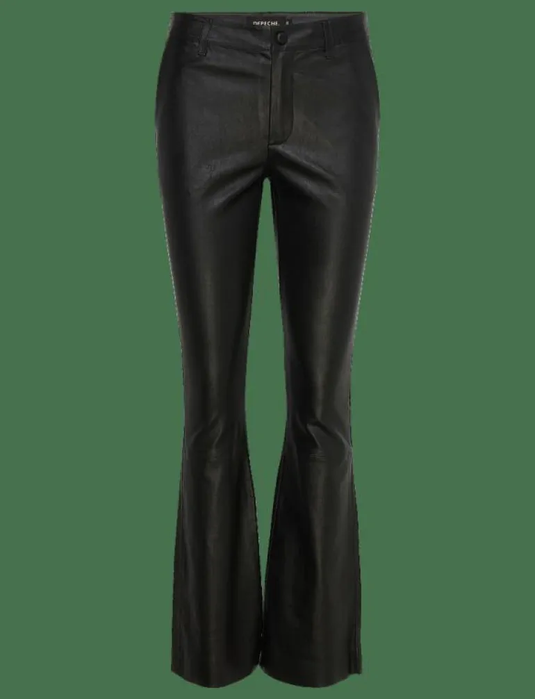 AllisonDEP RW Flare Leather Pants - Utsvängda byxor