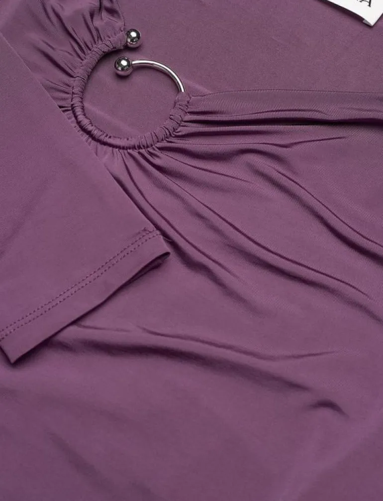 Amilia ring detail jersey top - Långärmade toppar