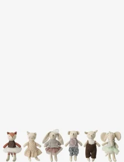 Animal friends Doll, Rose, Cotton Set of 6 - Mjukisdjur