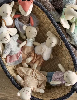 Animal friends Doll, Rose, Cotton Set of 6 - Mjukisdjur
