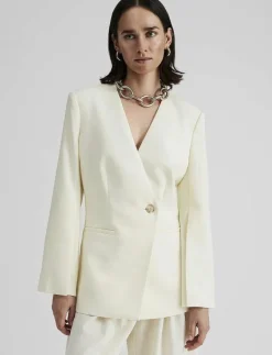 Anisa collarless fitted blazer - Enkelknäppta kavajer