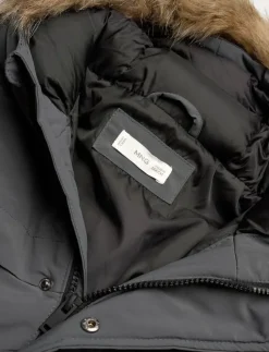 Anorak with shearling-effect hood - Anorak
