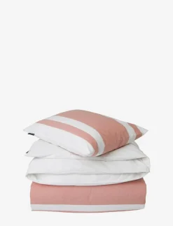 Apricot Horizontal Striped Poplin Set - Påslakanset