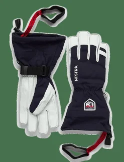 Army Leather Heli Ski - 5 finger Black - Fingervantar