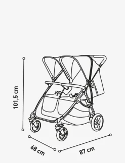 Asalvo Stroller Double Bro, Black - Barnvagnar