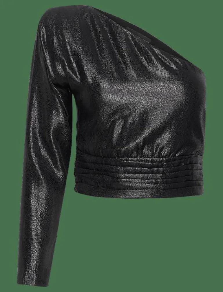 Asymmetrical puff sleeve blouse - Långärmade blusar
