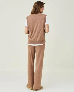 Audrina Merino Wool/Silk Blend Knitted Vest - Stickade västar