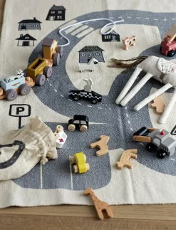 Avin Toy Car, Grey, MDF Set of 6 - Leksaksbil