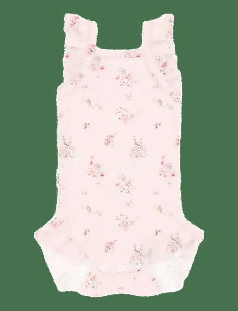 Baby Print Rib Romper - Ärmlös body