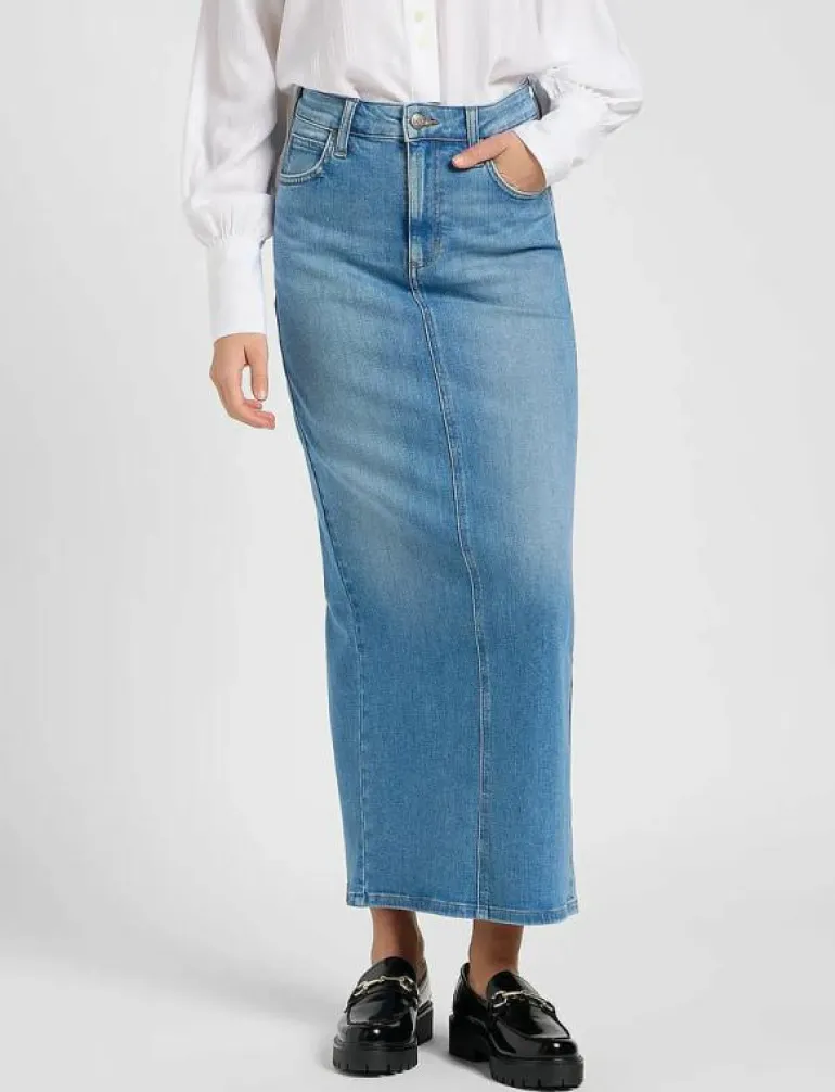 BACK SLIT MAXI SKIRT - Maxikjolar