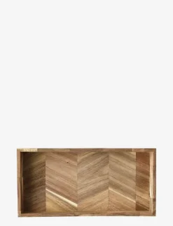 Bakke til olie, balsamico m.m. Sildebensmønstret acacie træ. 30x15x4.0 cm. - Brickor
