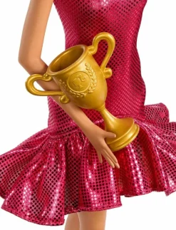 Ballroom Dancer Fashion Doll with Brown Styled Hair, Dancing Trophy Accessory - Dockor