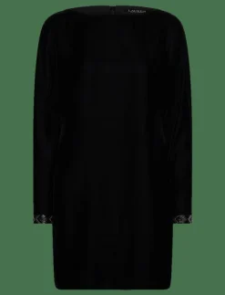 Beaded-Trim Velvet Cocktail Dress - Korta klänningar