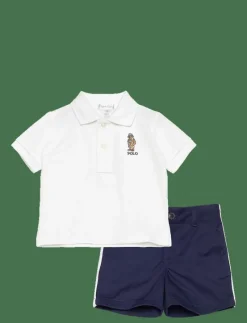 Bear Cotton Polo Shirt & Chino Short Set - Set med kortärmad t-shirt
