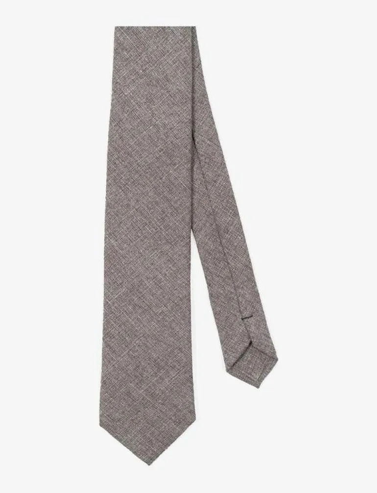 Beige Textured Tie - Slipsar