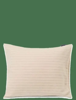 Beige/Dk Blue Striped Lyocell/Cotton Pillowcase - Örngott
