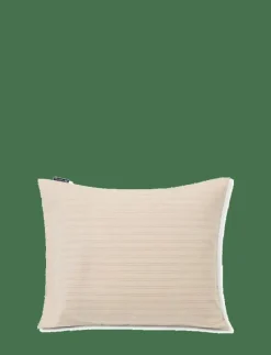 Beige/Dk Blue Striped Lyocell/Cotton Pillowcase - Örngott