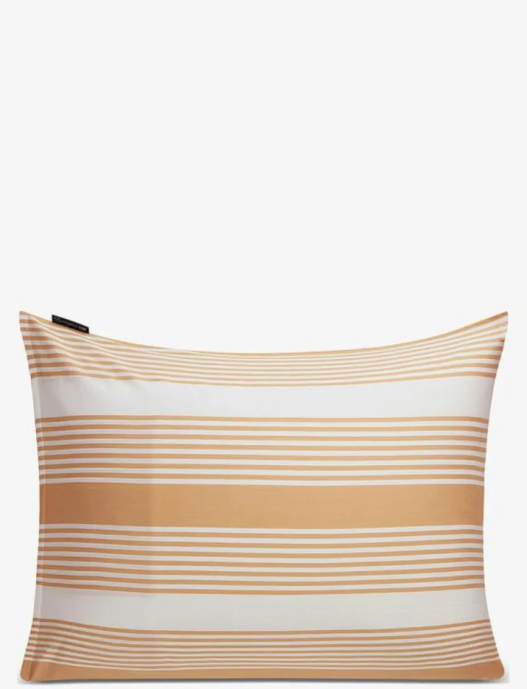 Beige/White Striped Cotton Sateen Bed Set - Påslakanset