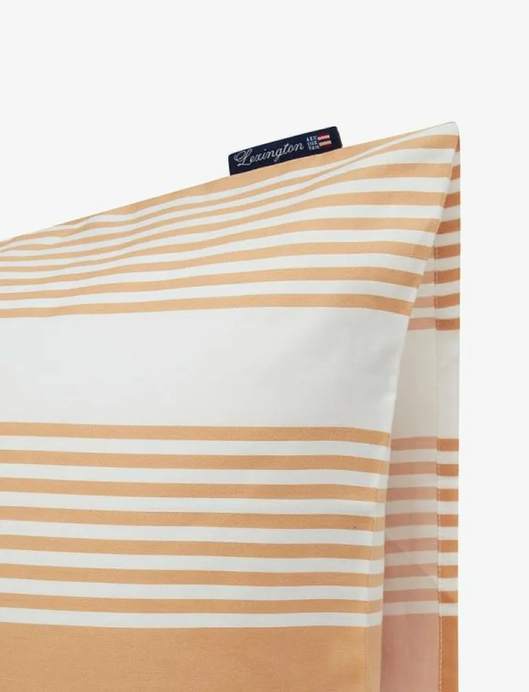 Beige/White Striped Cotton Sateen Bed Set - Påslakanset