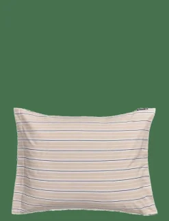 Beige/White Striped Cotton Poplin Pillowcase - Örngott