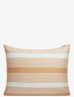 Beige/White Striped Cotton Sateen Pillowcase - Örngott