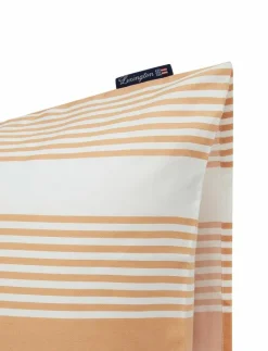 Beige/White Striped Cotton Sateen Pillowcase - Örngott