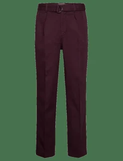 BELTED PLEAT CHINOS - Chinos