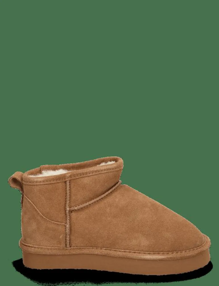 BIASNOW Flatform Ankle Boot Suede - Teddy boots