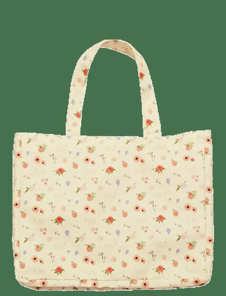 Big Canvas Totebag Roses and Shells - Totes