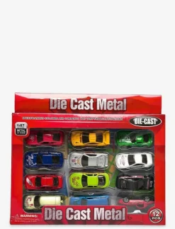 BIL METALL 12 ST 7,5 cm - Leksaksbil