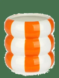Blomkruka i keramik Floats, orange,12 cm - Krukor