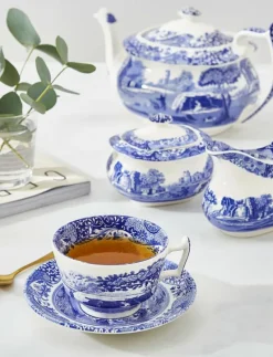Blue Italian Teacup & Saucer 4-pack - Tekoppar