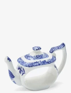 Blue Italian Teapot Napkin Rings - Set of 4 - Servettringar & Servettställ