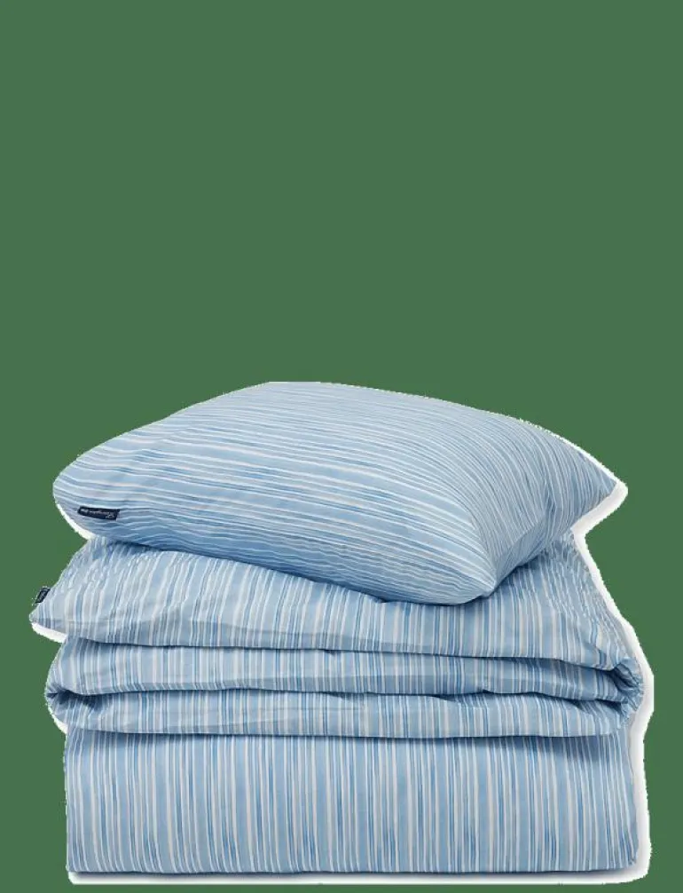 Blue/White Striped Cotton Poplin Bed Set - Påslakanset