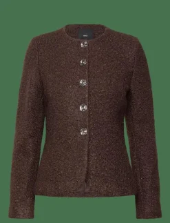 Bouclé jacket with jewel buttons - Enkelknäppta kavajer