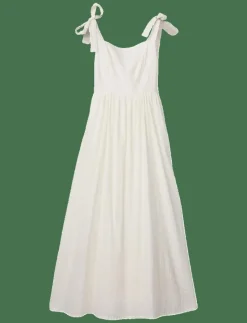 Bow-Strap Seersucker Summer Dress - Midiklänningar