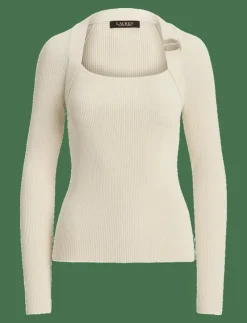 Buckle-Trim Rib-Knit Sweater - Långärmade toppar