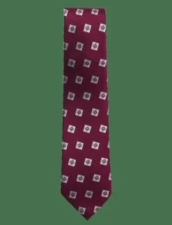 Burgundy Triple Square Silk Tie - Slipsar