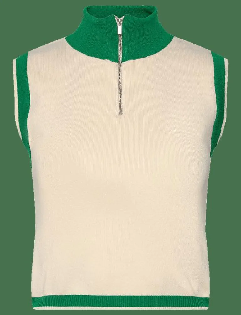 Buttoned round-neck cardigan - Stickade västar