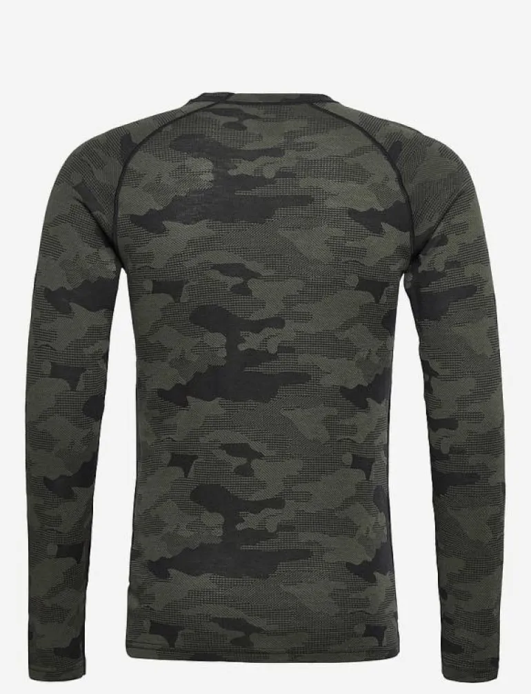Camo Merino Wool Crew - Underställströja