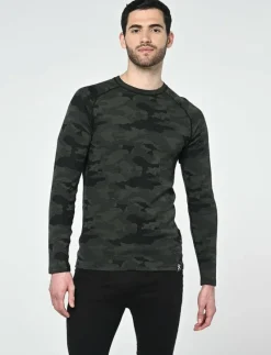 Camo Merino Wool Crew - Underställströja